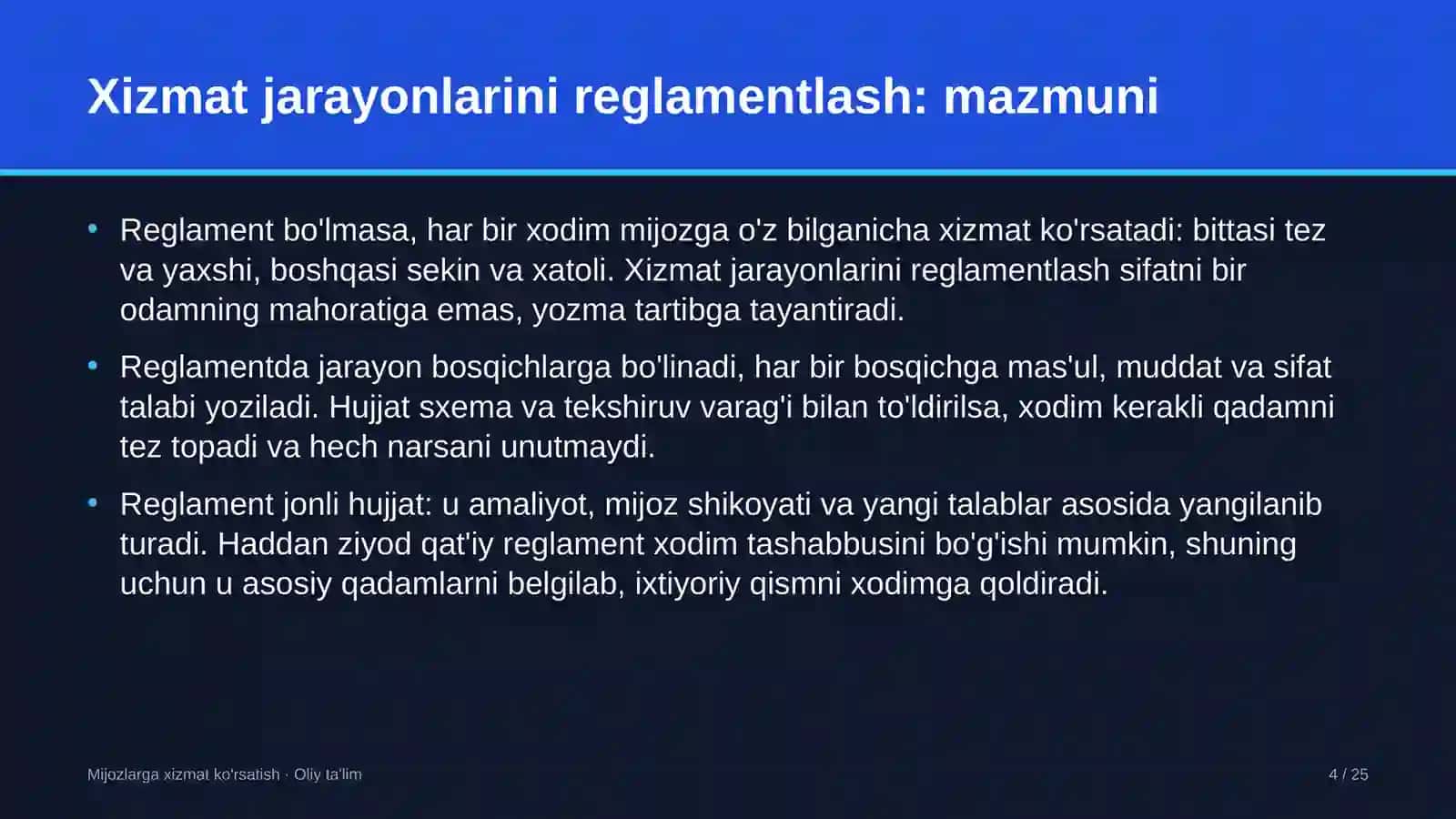 ekologik monitoring laboratoriyalarida xizmat ko'rsatish jarayonlarini reglamentlash 3171 4