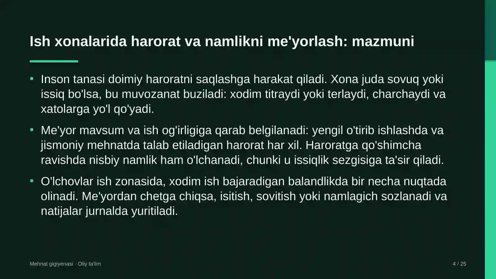Kichik sanoat zonalarida ish xonalarida harorat va namlikni me'yorlash 4