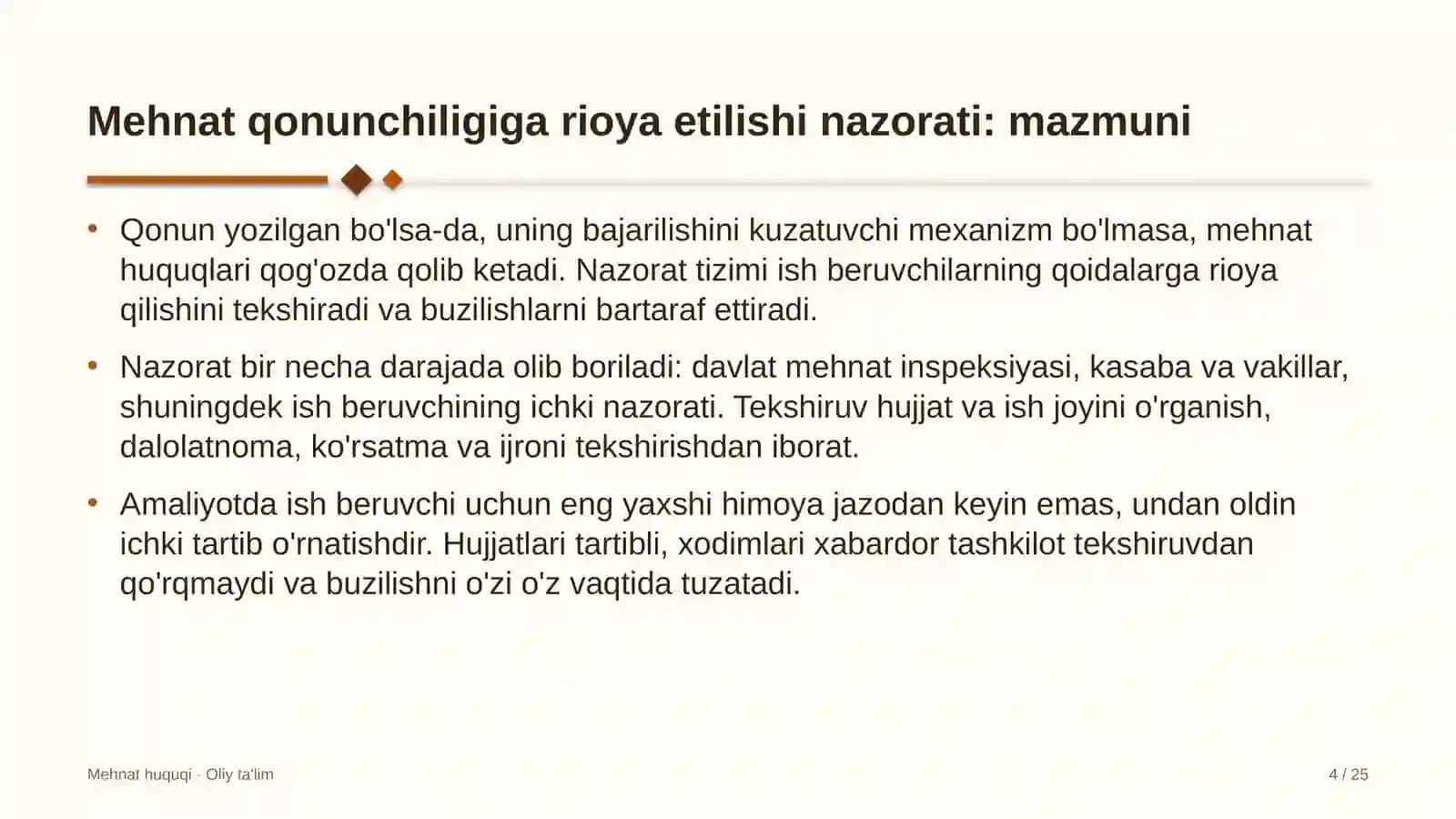 Dasturiy ta'minot ishlab chiqish kompaniyalarida mehnat qonunchiligiga rioya etilishi ustidan nazorat 4