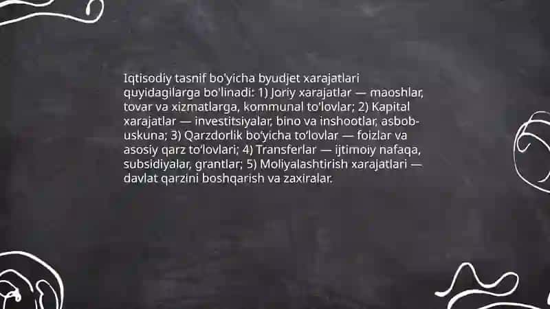 Byudjet xarajatlari va ularning turlari 4