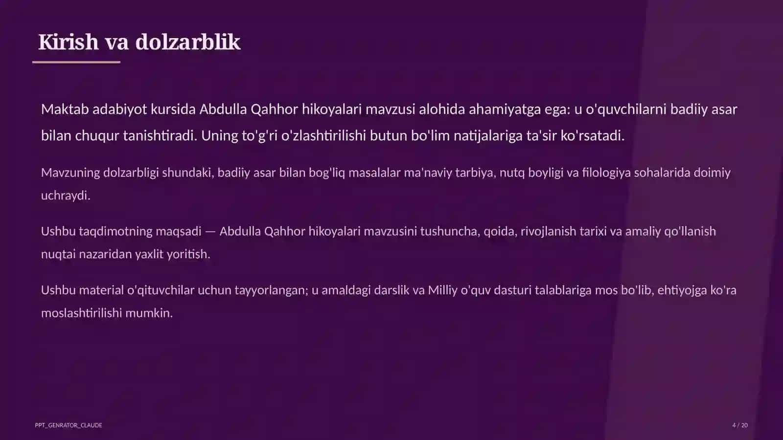 Abdulla Qahhor hikoyalari (8-sinf) 4