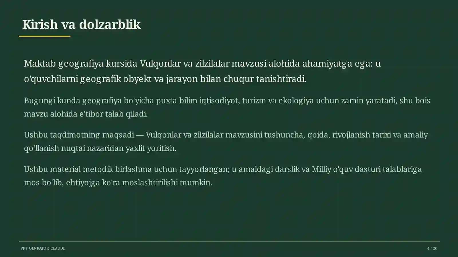 Vulqonlar va zilzilalar (5-sinf) 4