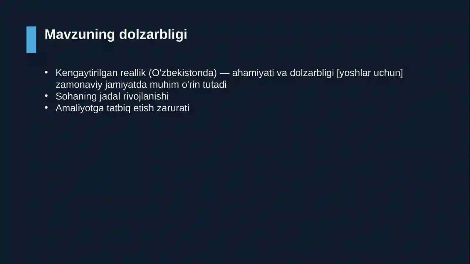 Kengaytirilgan reallik (O'zbekistonda) — ahamiyati va dolzarbligi [yoshlar uchun] 4