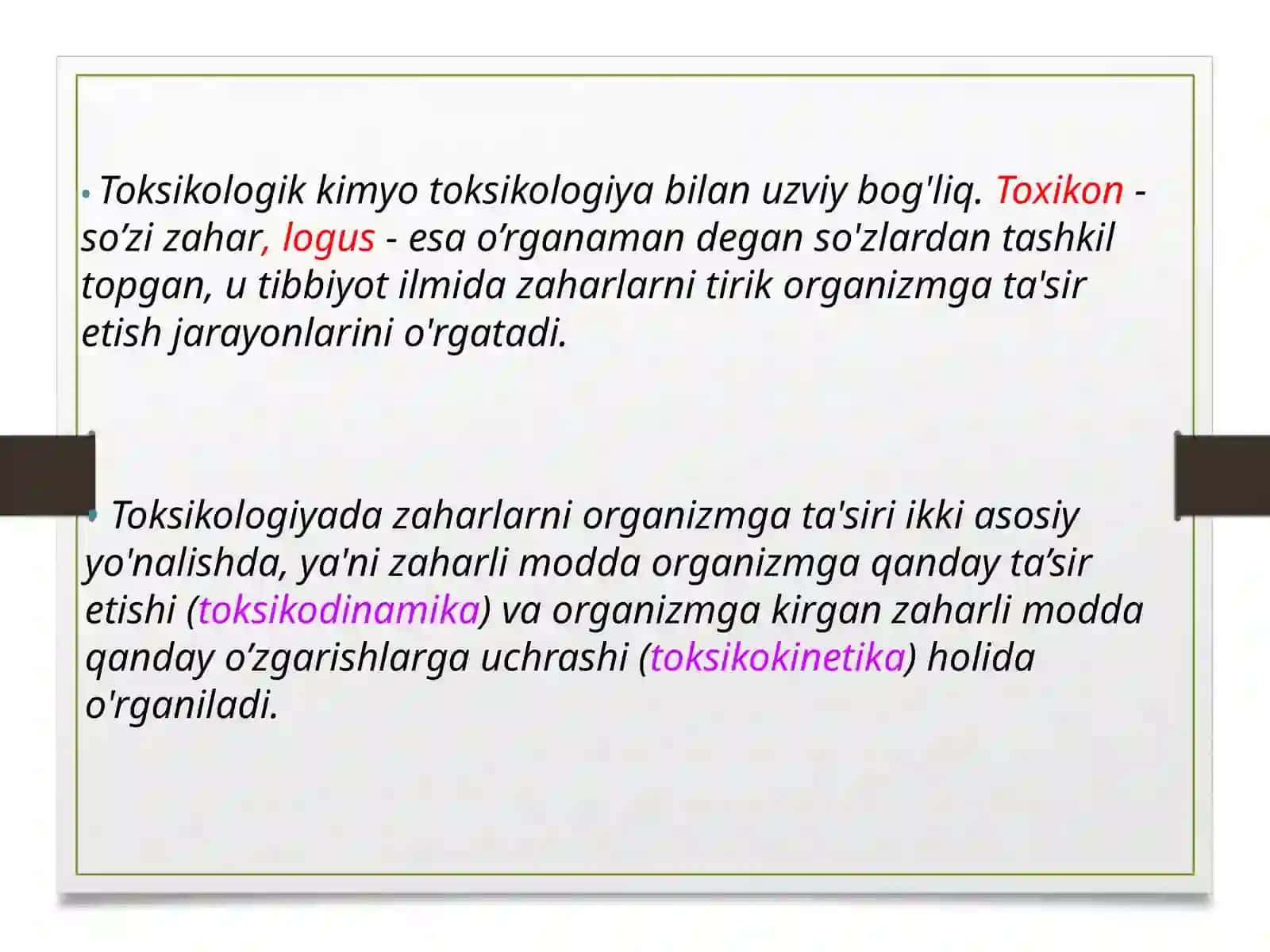 Kirish.Toksikologikkimyoningasosiymasalalari 4