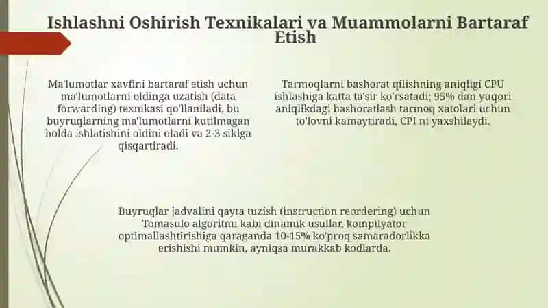 Konveyerlash va Superskalyar Ishlov Berish Asoslari 4