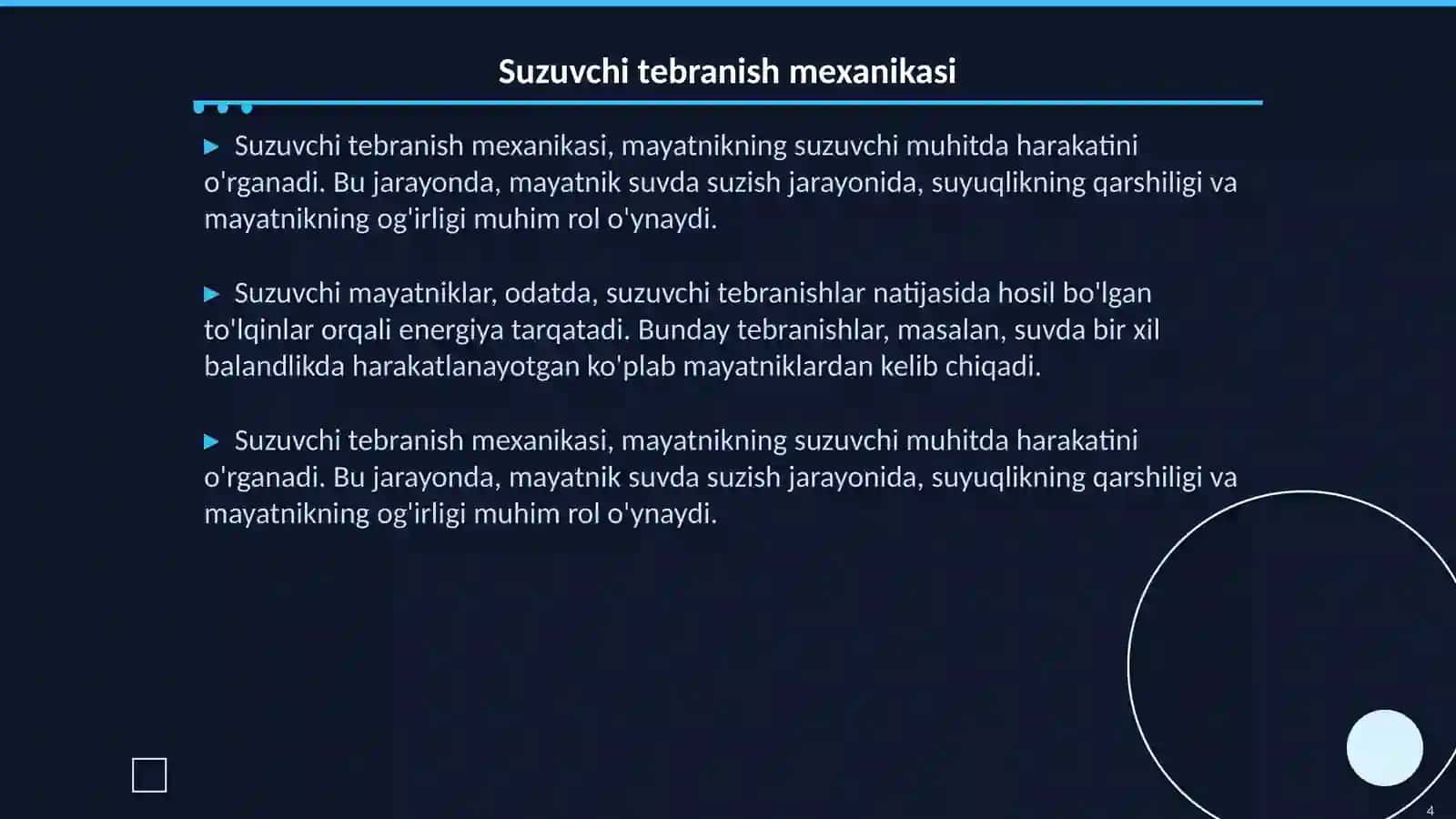 Fizik mayatnik yordamida suzuvchi tebranishni aniqlash 4