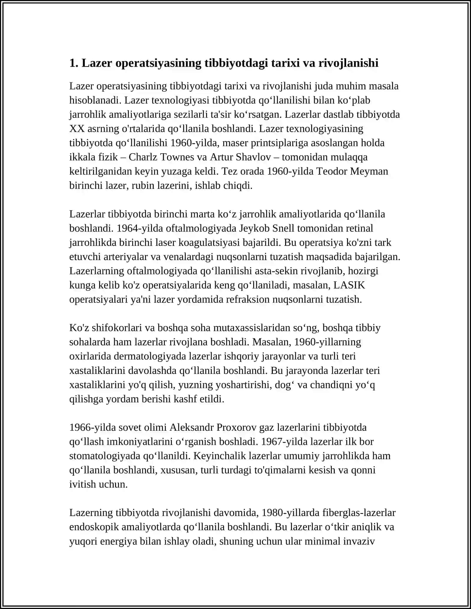 LAZERNI APERATSIYANING TIBBIYOTDAGI OʻRNI VA AHAMIYATI 4