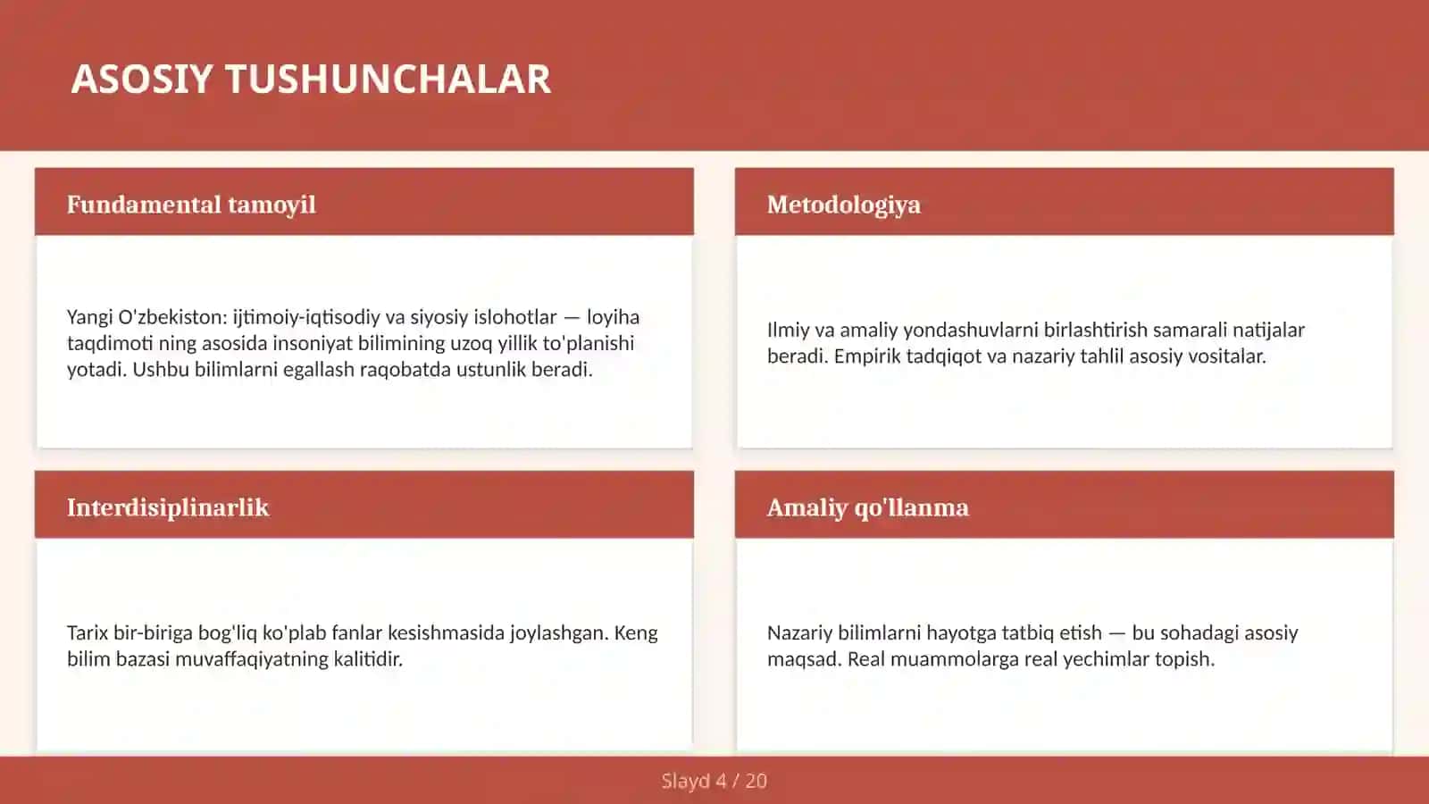 Yangi O'zbekiston: Ijtimoiy-iqtisodiy va siyosiy islohotlar - Loyiha Taqdimoti 4