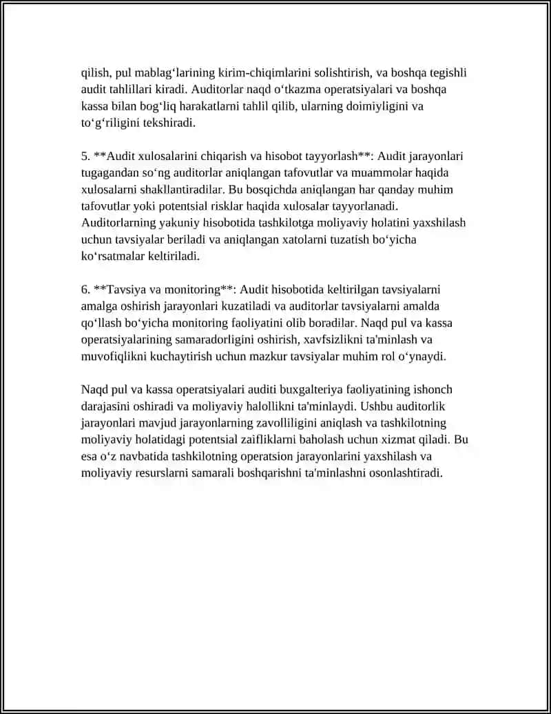 Naqd Pul va Kassa Operatsiyalar Audit Metodologiyasi 4