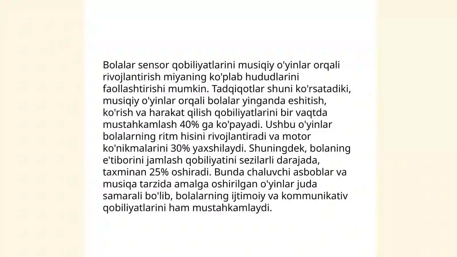 Musiqiy didaktik o'yinlar va bolalarning sezgi rivojlantirishi 4