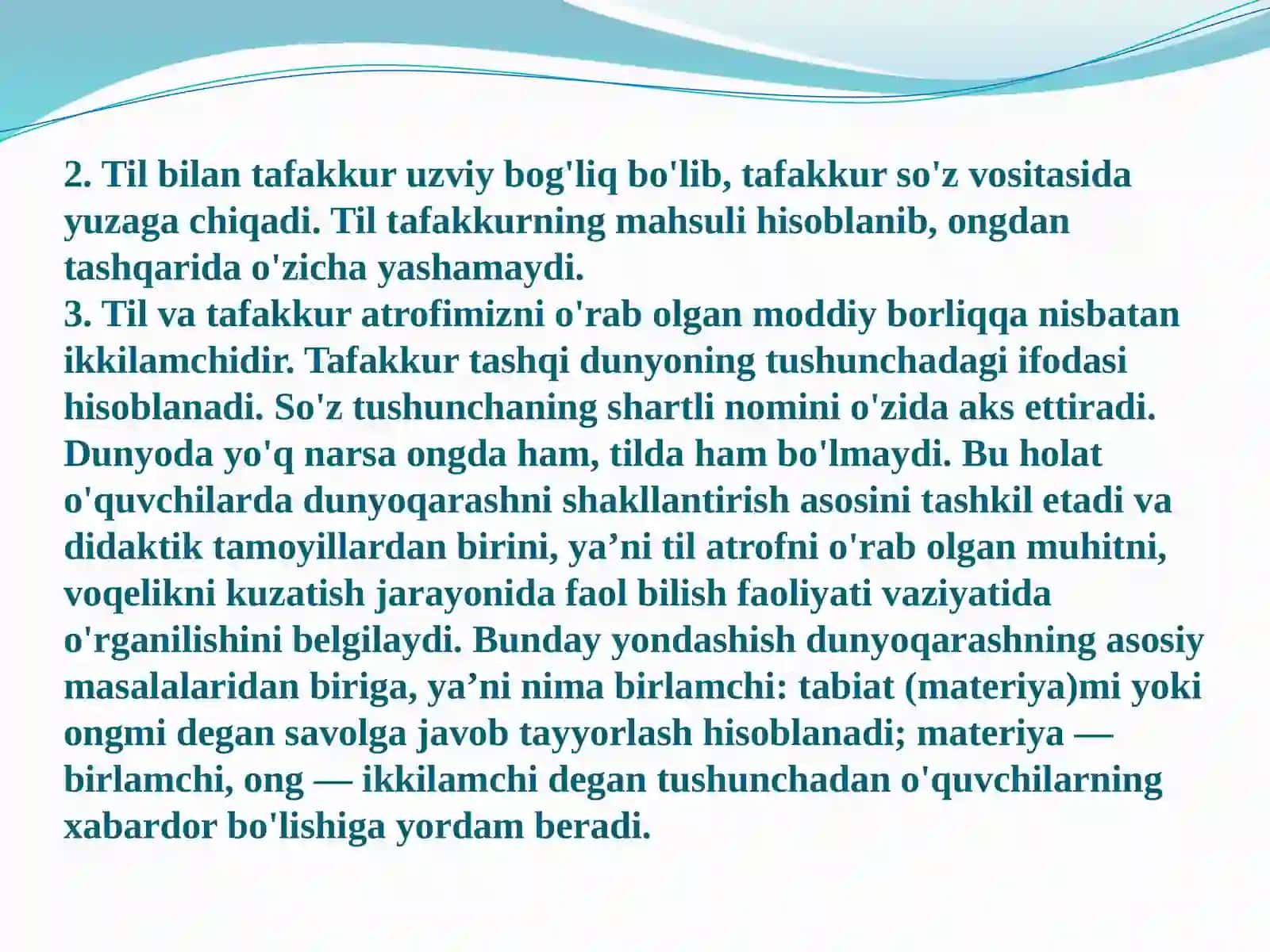 Boshlang`ich sinflarda ona tili o`qitishning mazmuni, maqsad va vazifalari 4