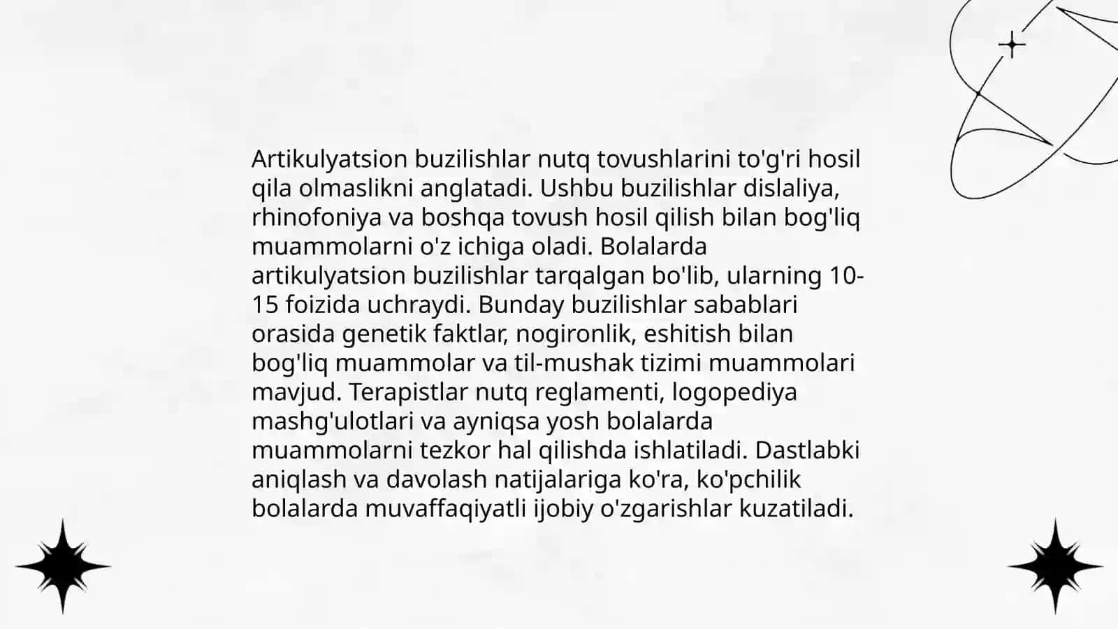 Nutqiy rivojlanishning buzilish turlari va ularni tuzatish metodlari 4