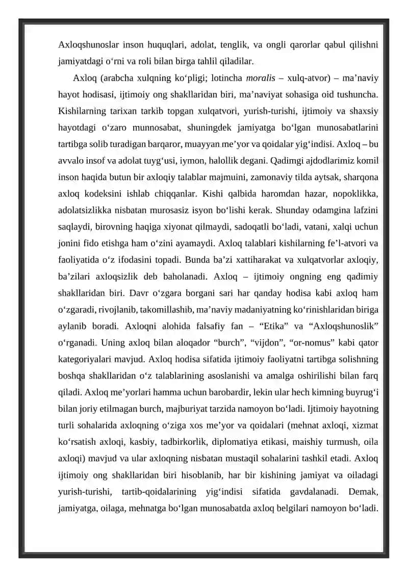 Axloqshunoslikning Asosiy Tushunchalari 4