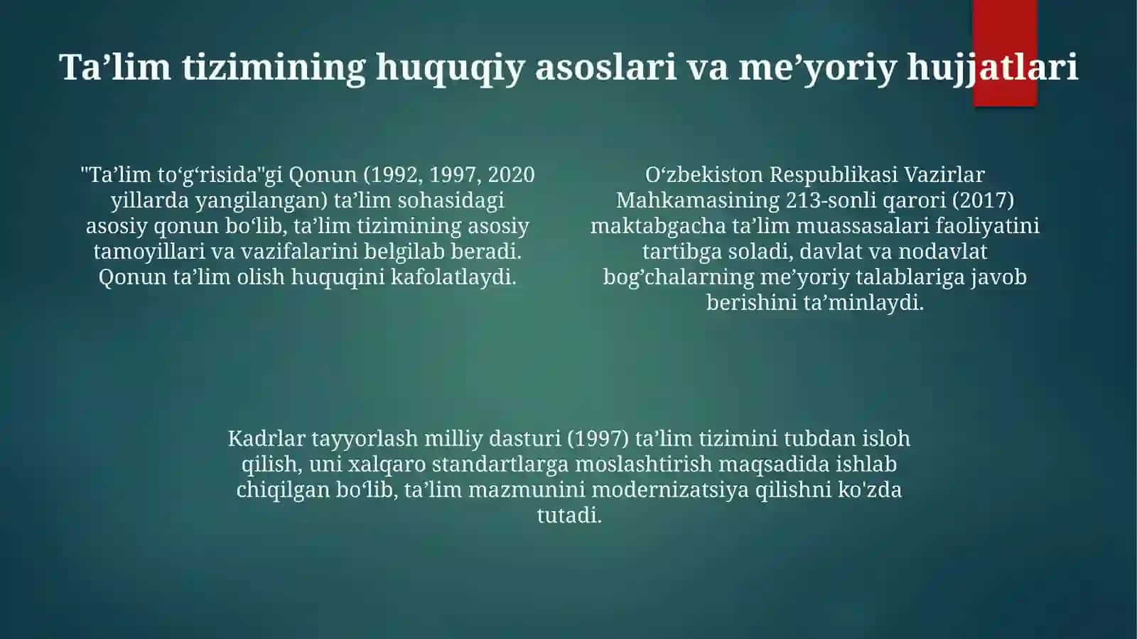 Mustaqillik yillarida Qoraqalpog’istonda ta’lim sohasidagi islohotlar 4