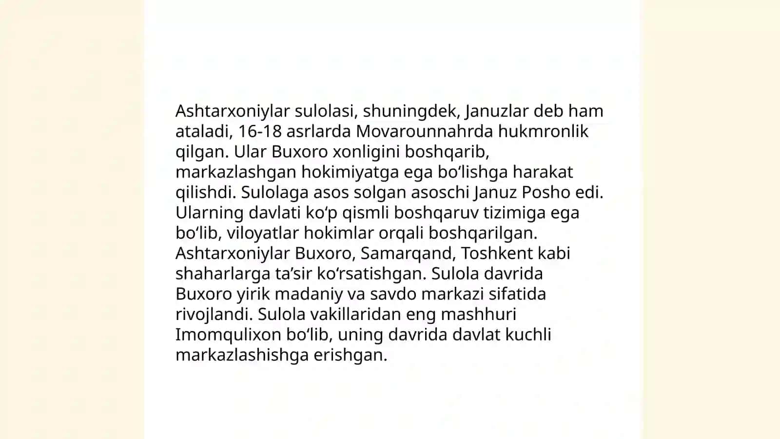 Ashtarxoniylar sulolasi vakillarining davlat boshqaruv faoliyatidagi asosiy jihatlari 4