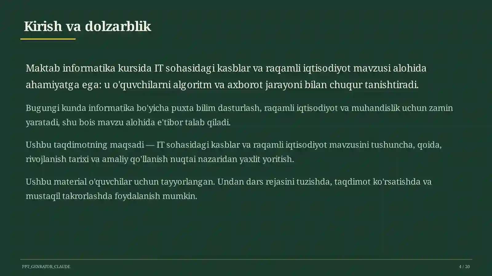 Informatika va axborot texnologiyalari (5–11) — o'quvchilar uchun 4