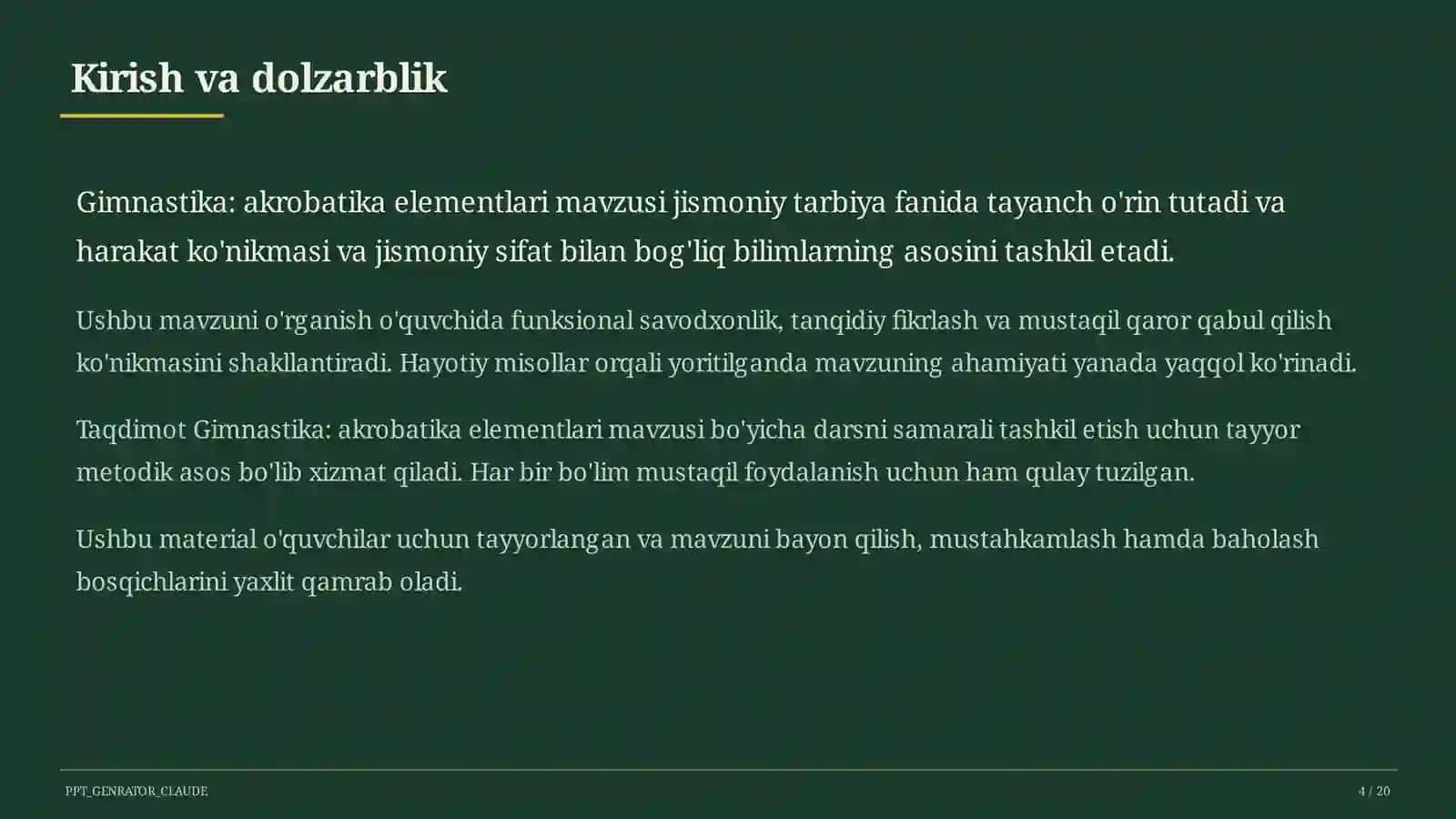 Gimnastika: akrobatika elementlari (3-sinf) 4