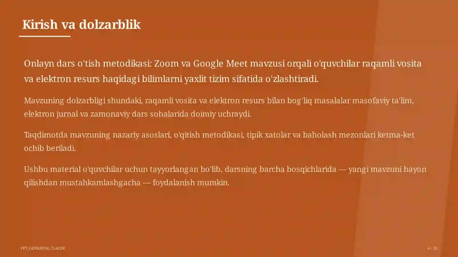 Onlayn dars o'tish metodikasi: Zoom va Google Meet 4
