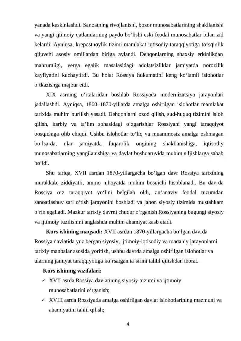 XVII asrdan 1870 -yıllargacha Rossiya 4