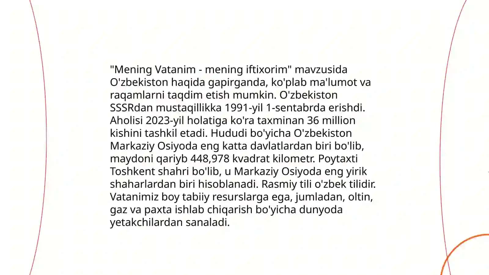 "Oʻzbekiston mening vatanim" haftasi 4