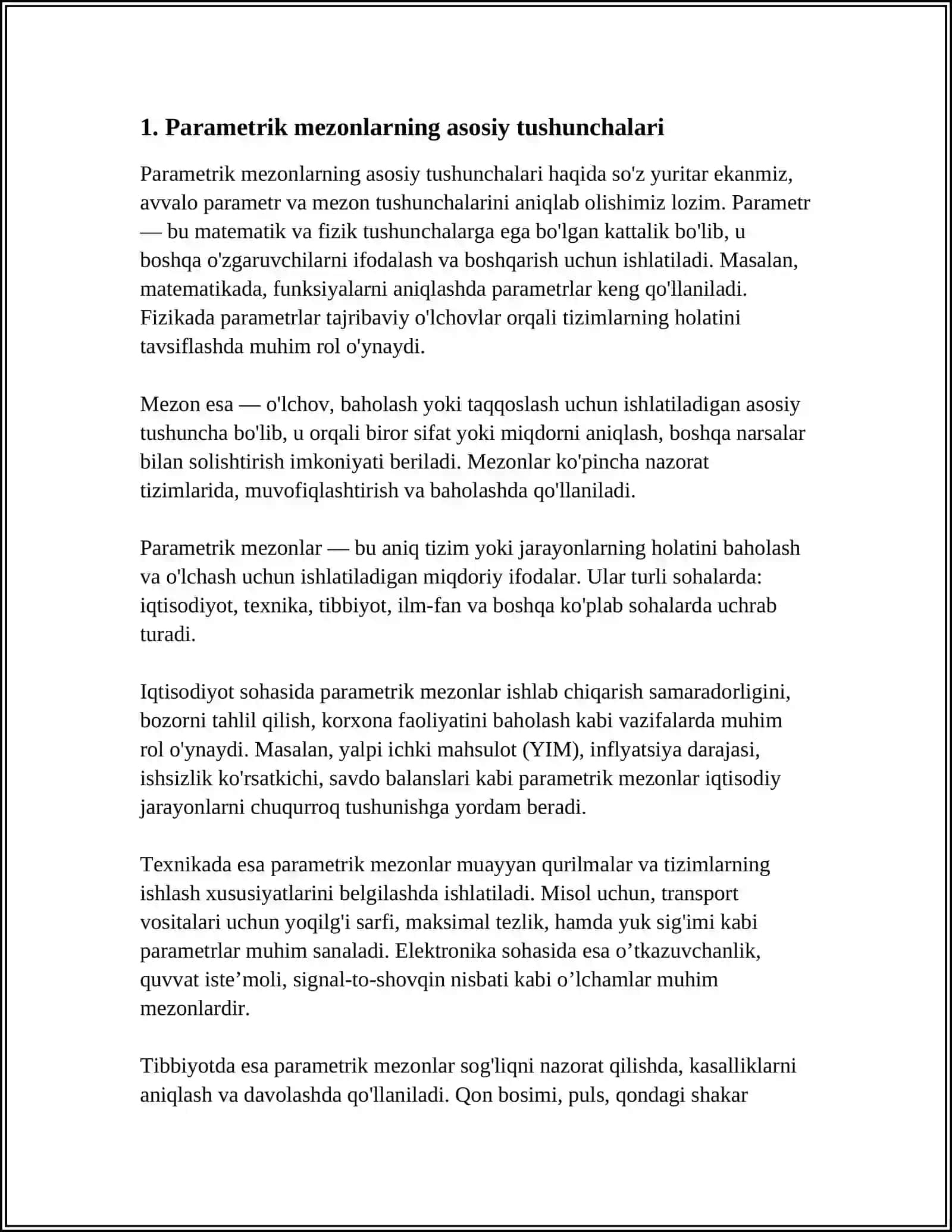 BIR NECHA BOGʼLIQ BOʼLMAGAN TANLANMALARNI OʼZARO TAQQOSLASHNING PARAMETRIK VA NOPARAMETRIK MEZONLARI 4