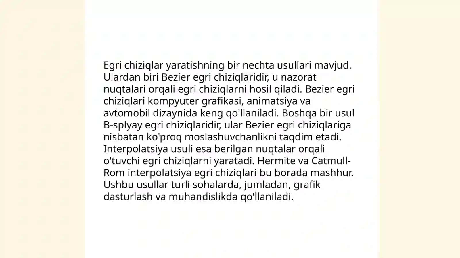 Tòģri va egri chiziqlar chizish 4