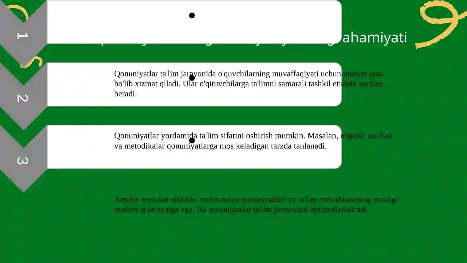 Talim qonuniyatlari.Ta'lim mazmuni 4