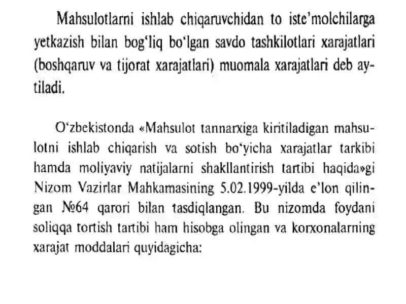 Ishlabchiqarish, muomalaxarajatlar va moliyaviy natijalar statistikasi 4
