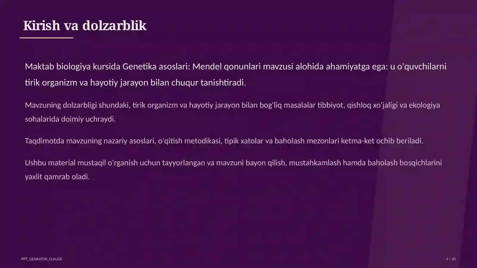 Genetika asoslari: Mendel qonunlari (9-sinf) 4
