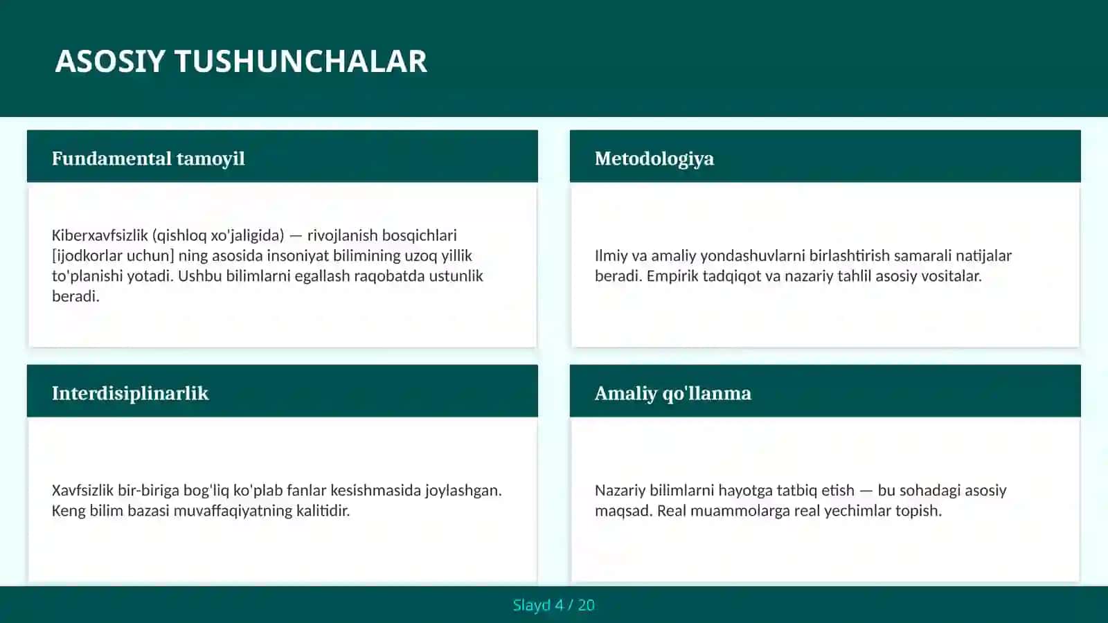 KIBERXAVFSIZLIK (QISHLOQ XO'JALIGIDA) — RIVOJLANISH BOSQICHLARI [IJODKORLAR UCHUN] 4