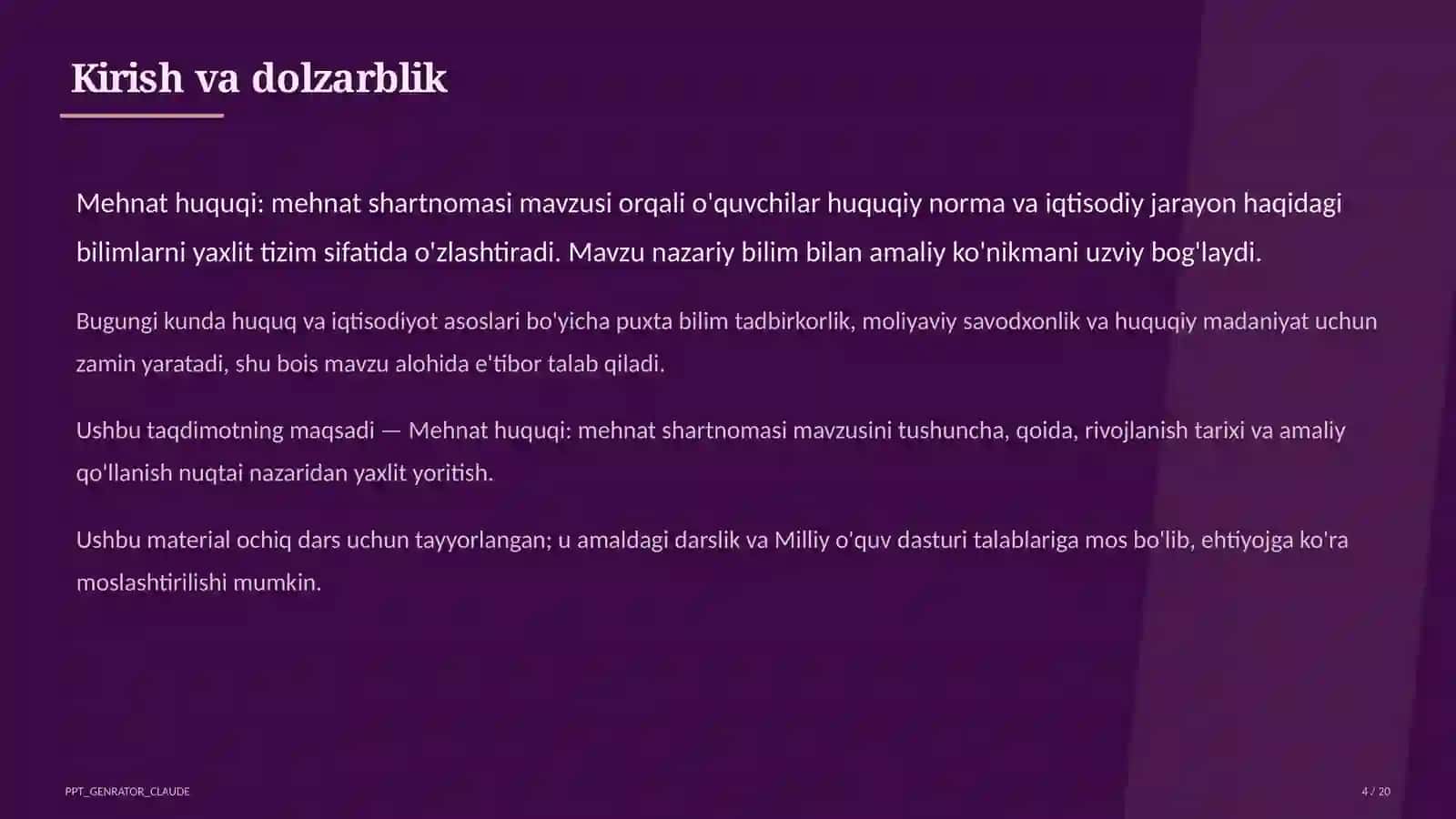 Mehnat huquqi: mehnat shartnomasi (9-sinf) 4