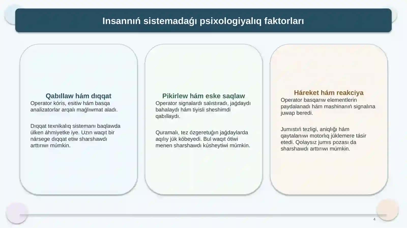 INSAN–MASHINA SISTEMASI 4