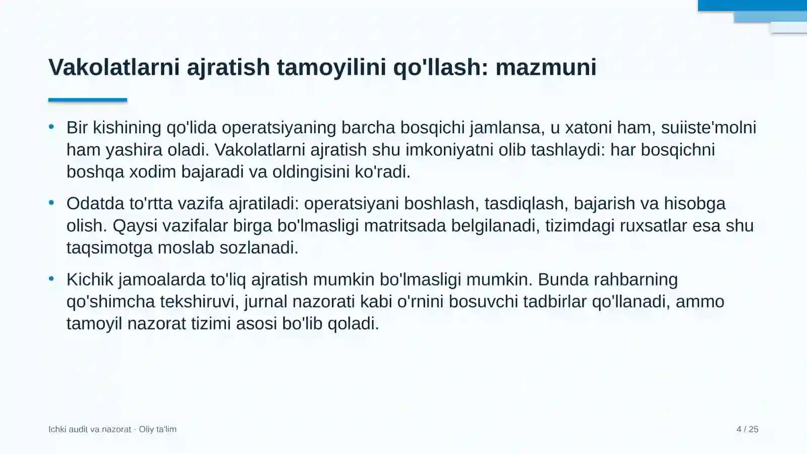 botanika bog'larida vakolatlarni ajratish tamoyilini qo'llash 6112 4