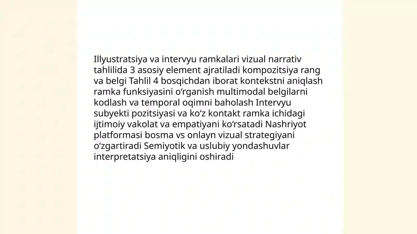 Xorij OAV da illustratsiyaviy intervyular tahlili 4