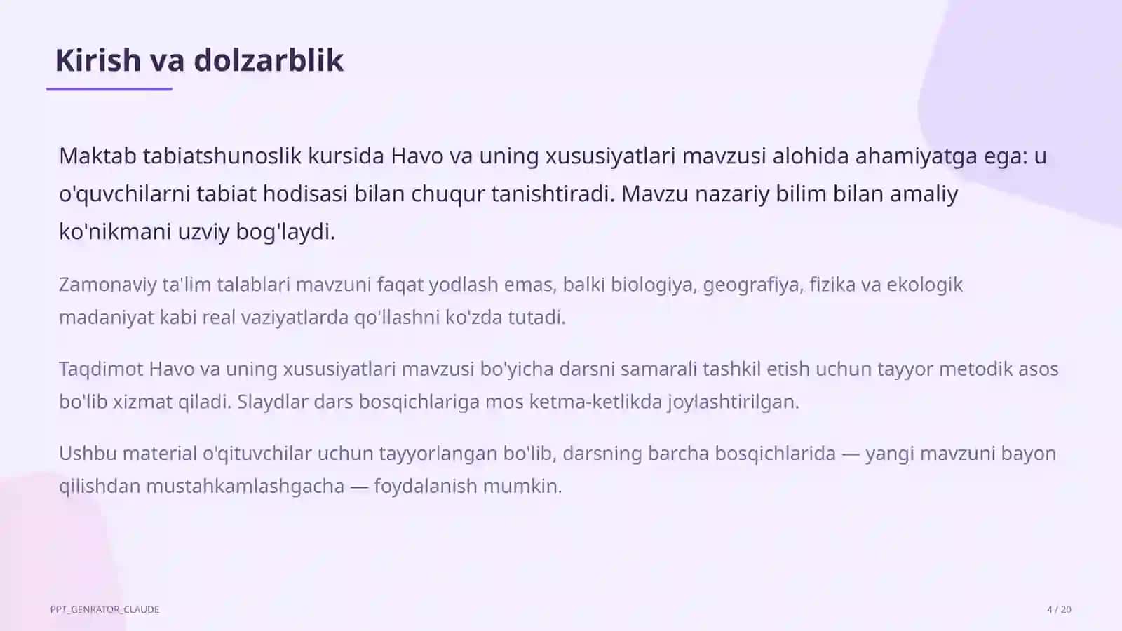 Havo va uning xususiyatlari (2-sinf) 4