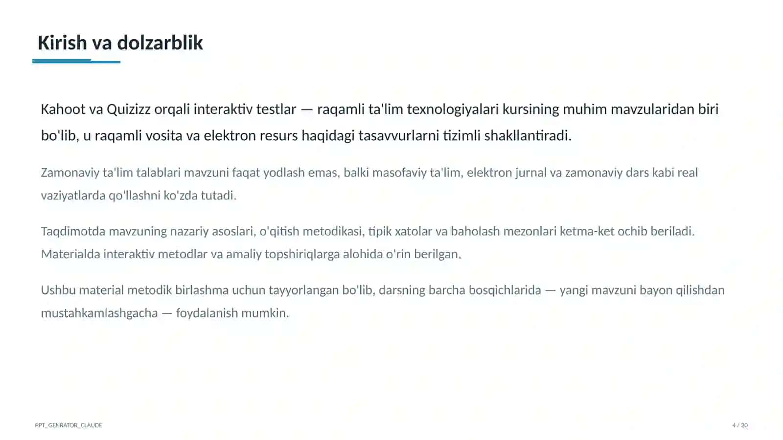 Kahoot va Quizizz orqali interaktiv testlar 4