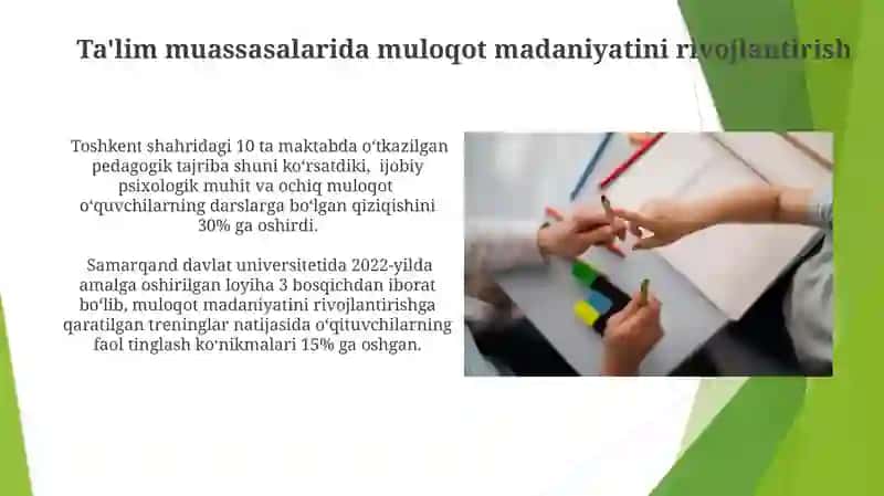 Oʻqituvchi faoliyatida muloqot madaniyati va psixologiyasi 4