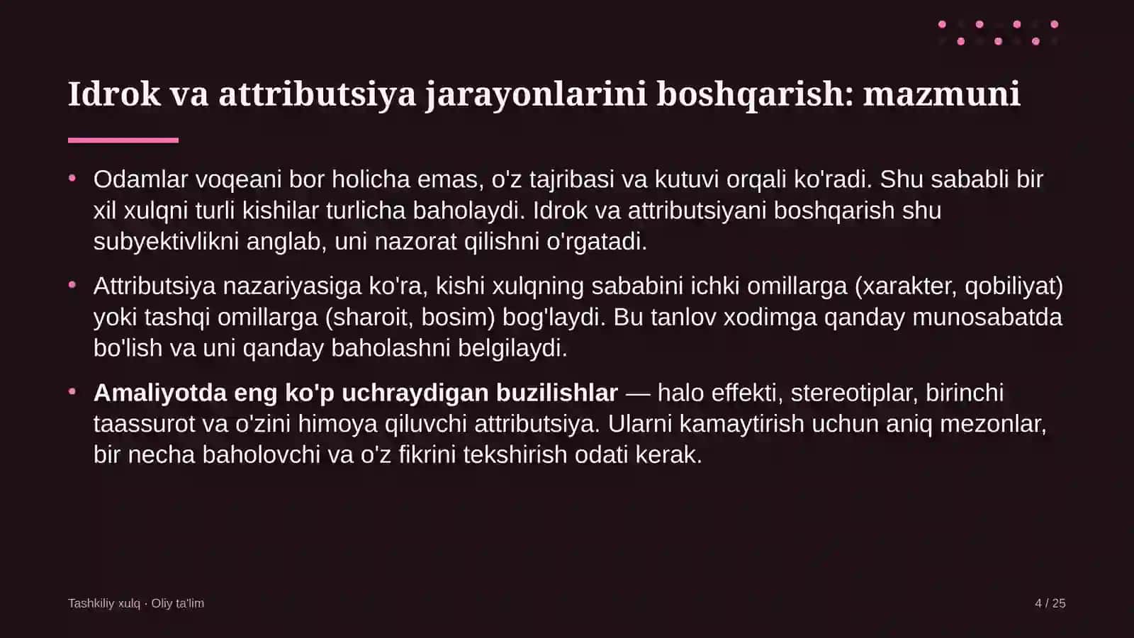 Avtomaktablarda idrok va attributsiya jarayonlarini boshqarish 4