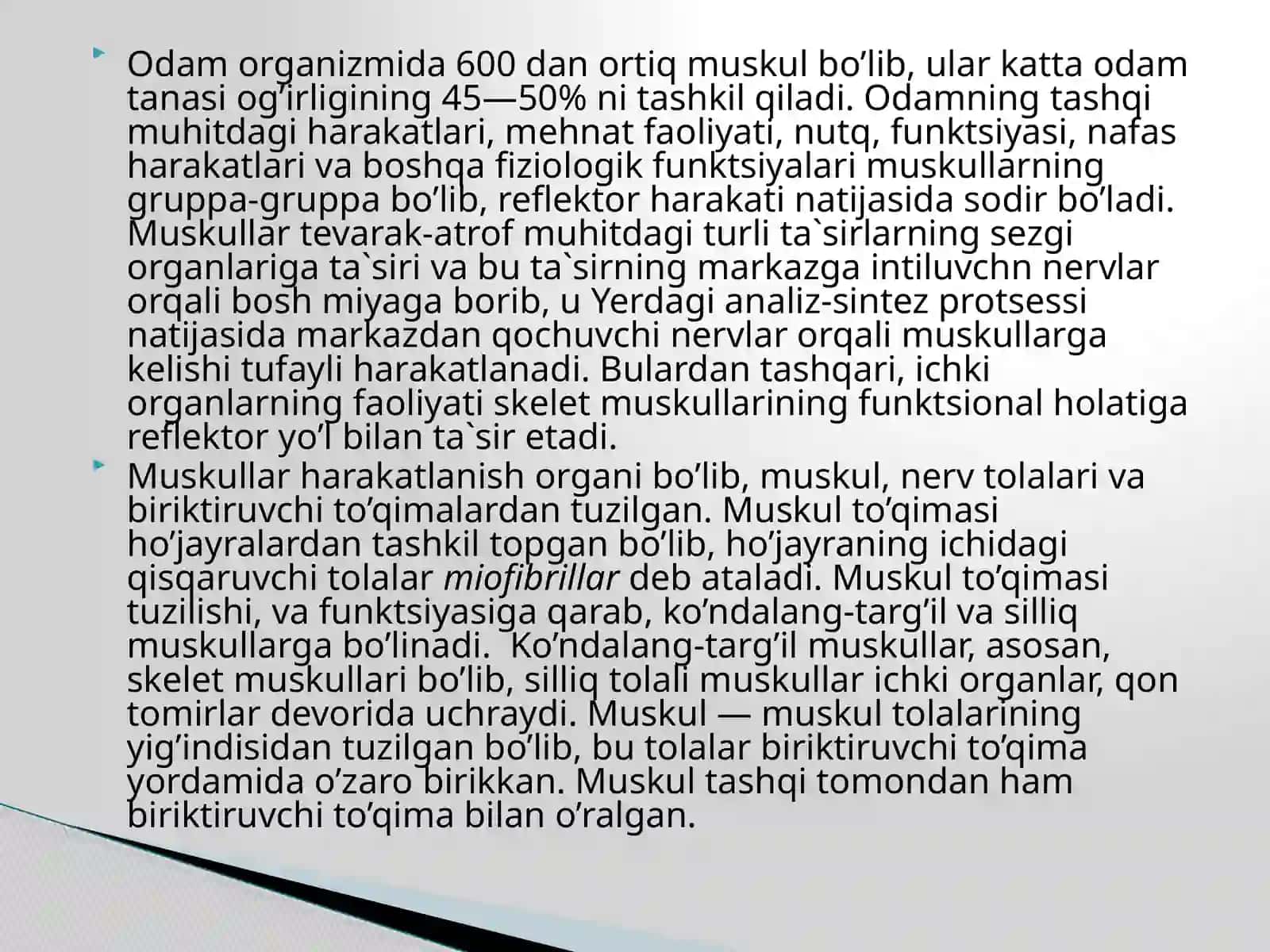 MUSKULLARNING TUZILISHI VA JOYLASHISHI 4