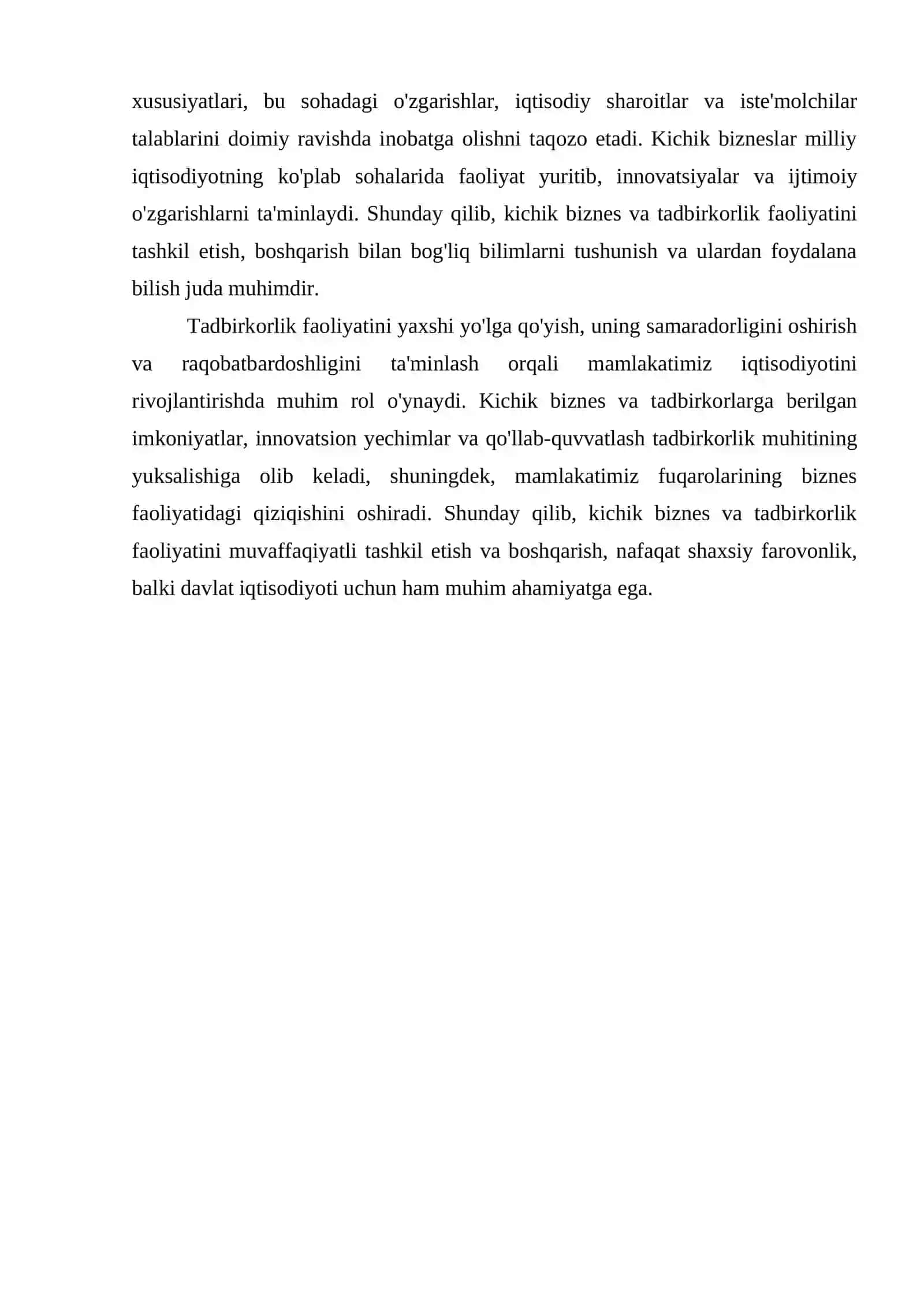 KICHIK BIZNES VA TADBIRKORLIK FAOLIYATINI TASHKIL ETISH VA BOSHQARISH 4