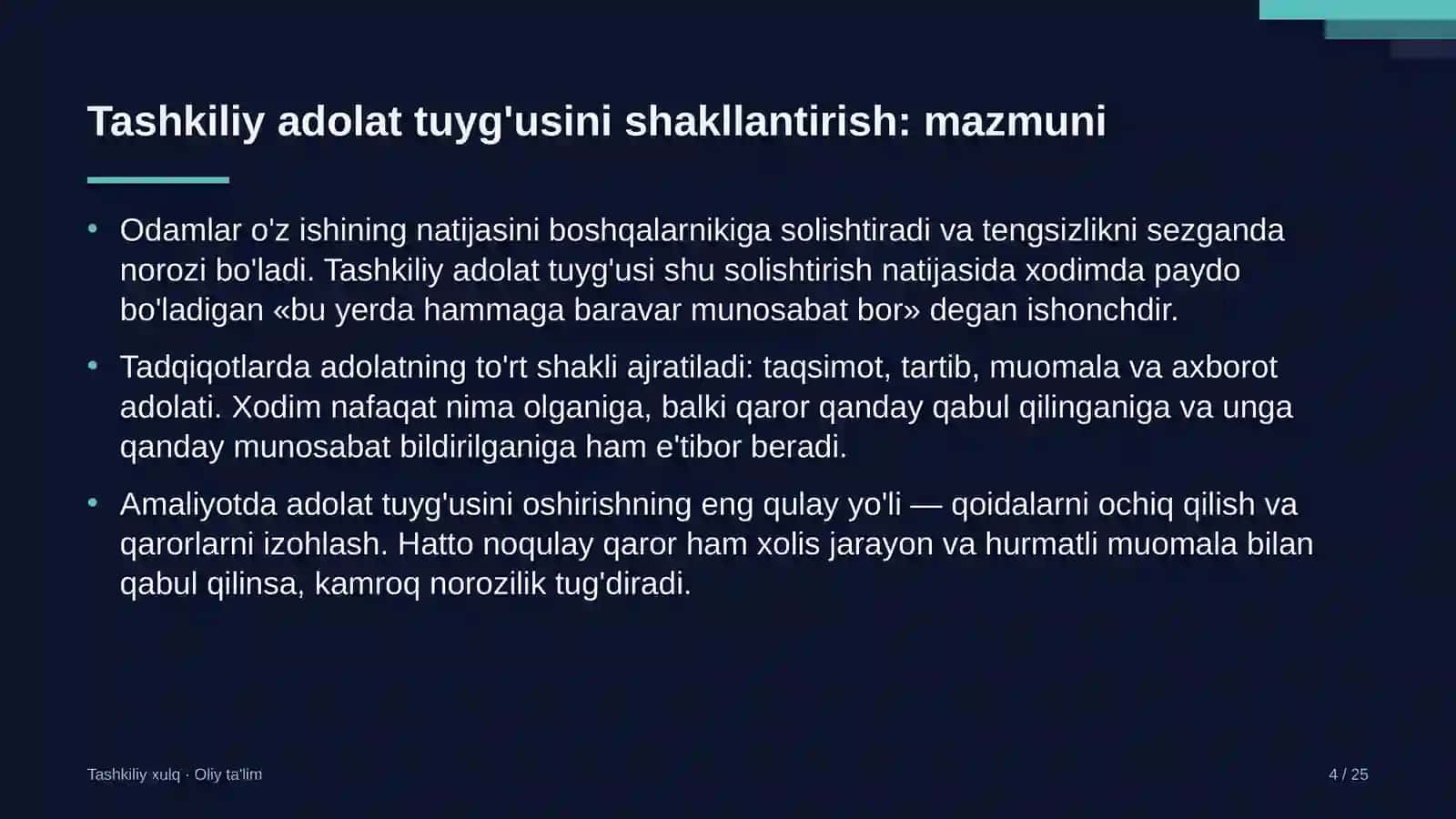 Daryo transportida tashkiliy adolat tuyg'usini shakllantirish 4