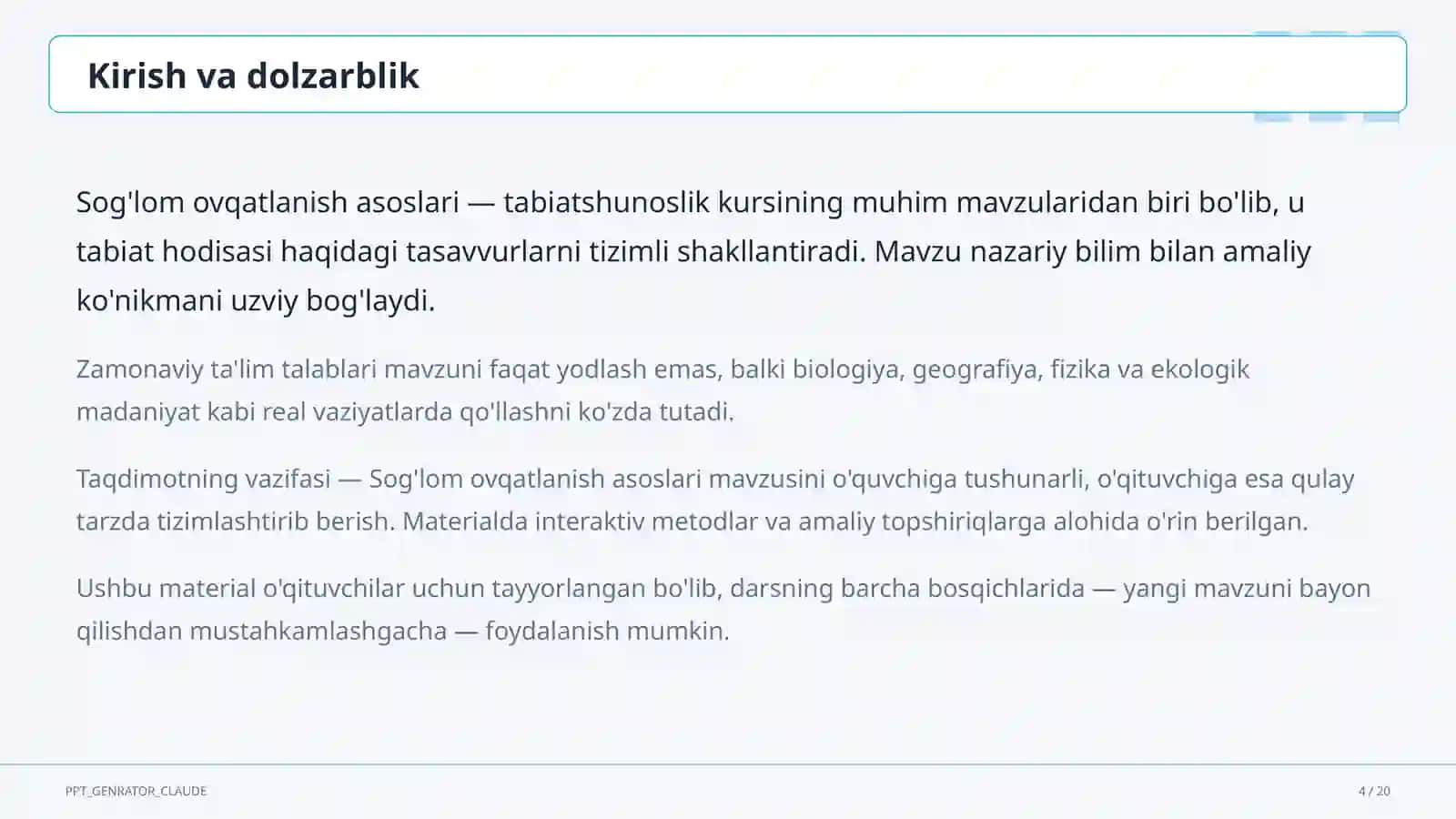 Sog'lom ovqatlanish asoslari (3-sinf) 4