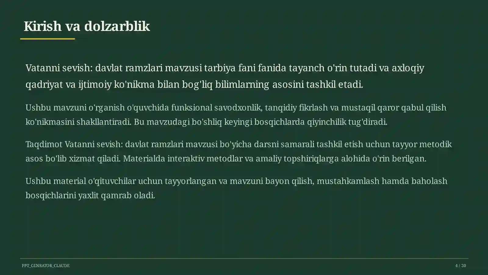 Vatanni sevish: davlat ramzlari (3-sinf) 4