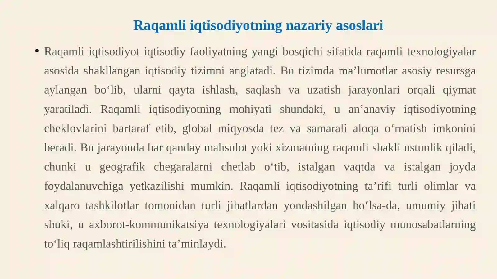Raqamli iqtisodiyot va “Raqamli O‘zbekiston– 2030” strategiyasi 4
