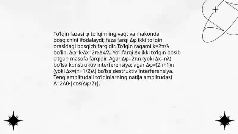 Toʻlqin superpozitsiyasi 4