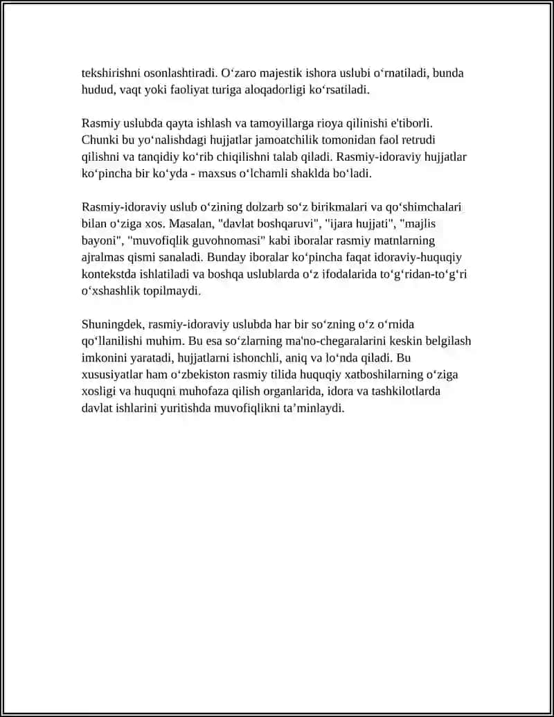 Oʻzbek Tilining Rasmiy-Idoraviy Uslubning Oʻziga Xosliklari 4