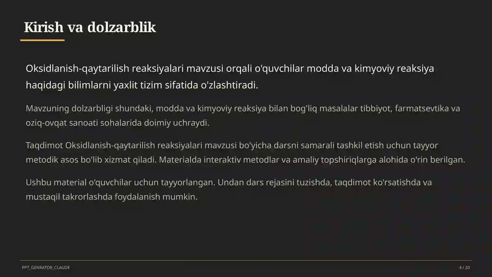 Oksidlanish-qaytarilish reaksiyalari (8-sinf) 4