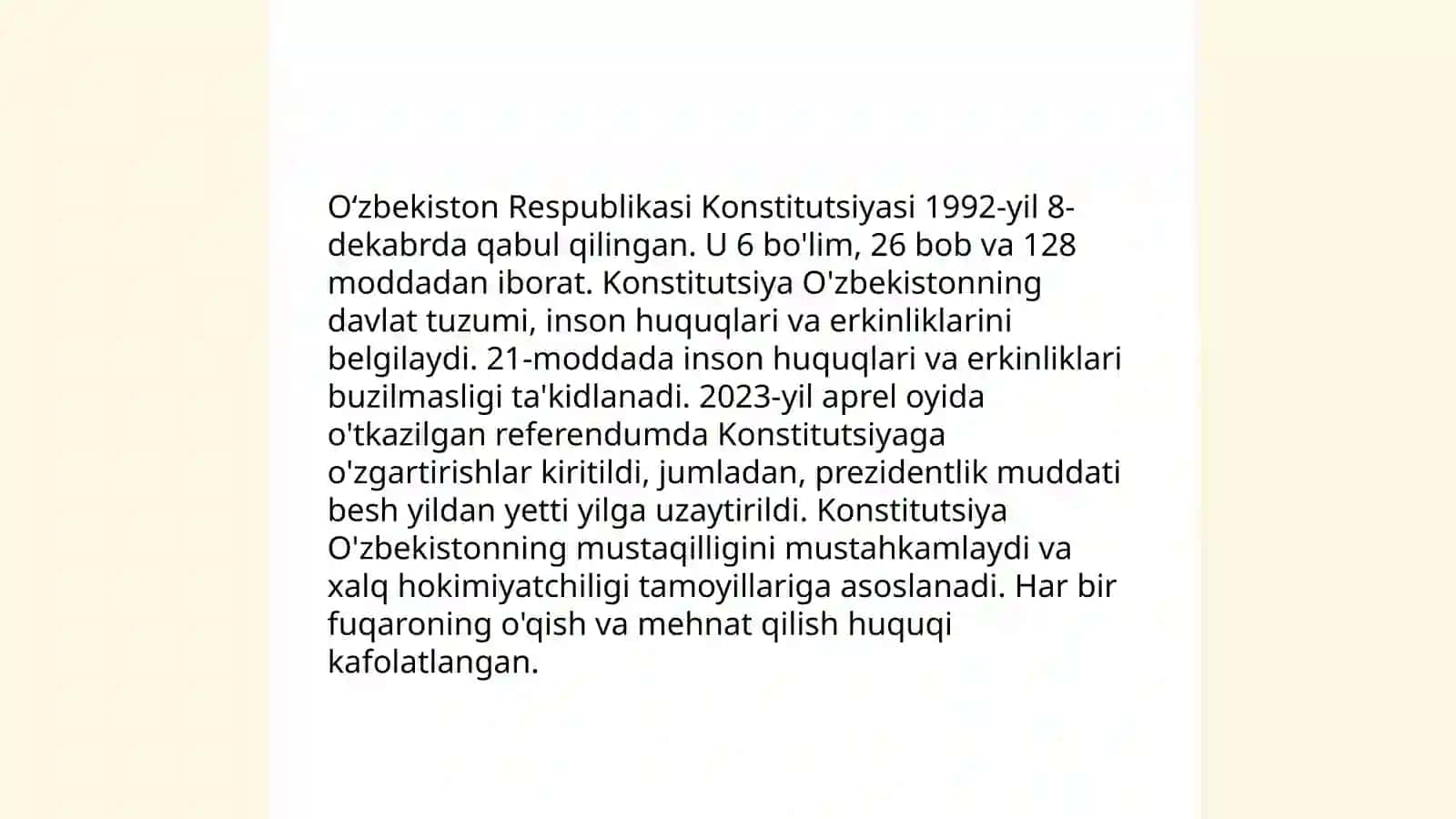 Oʻzbekiston davlat mustaqilligining qolga kiritilishi huquqiy demokratik davlat va fuqarolik jamiyati asoschilarining barpo etilishi 4