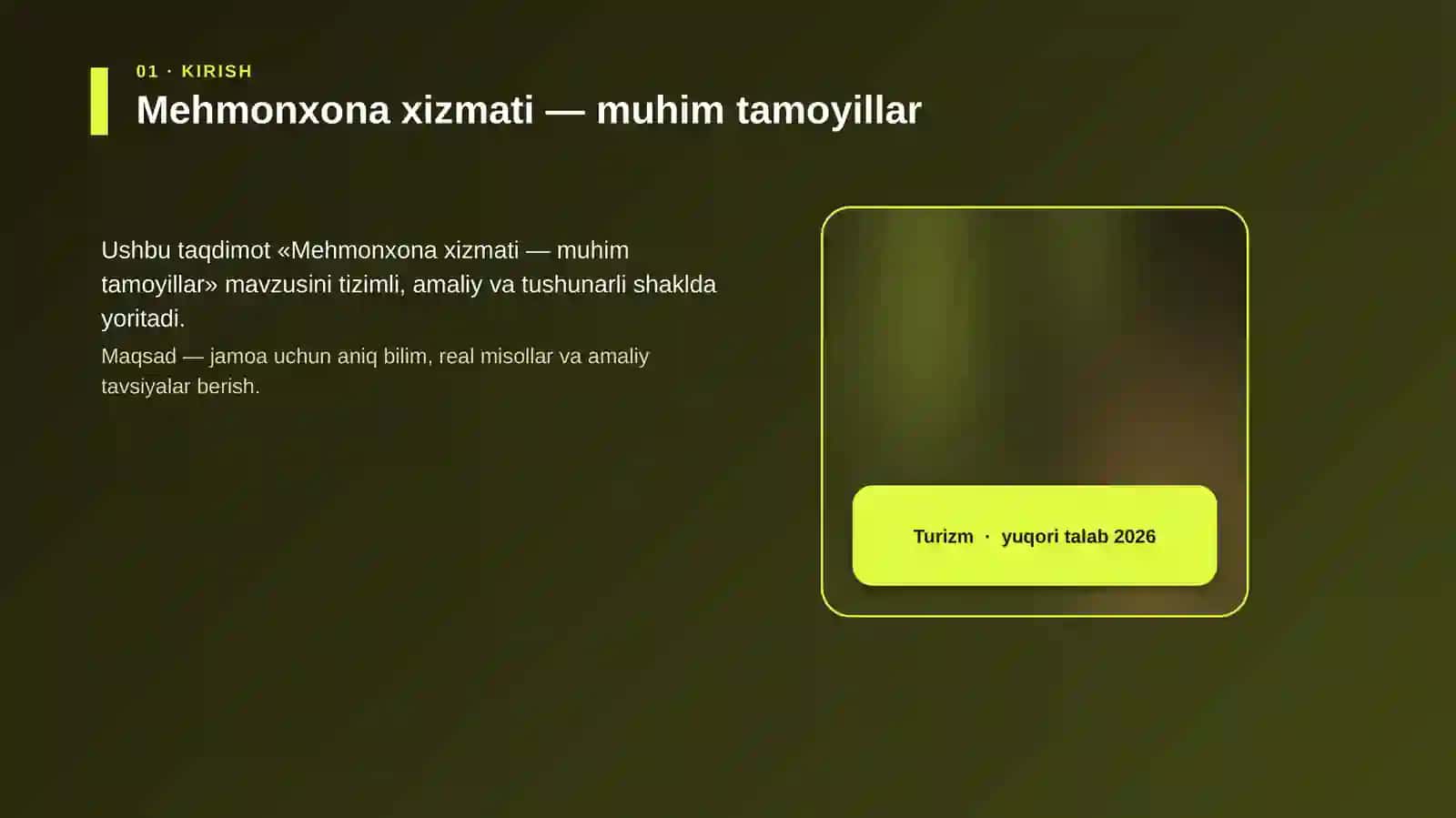 Mehmonxona xizmati — muhim tamoyillar 4