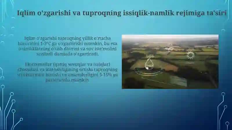 Tuproqning issiqlik va osiq rejimlarini yahshilash boyicha ilg'or fermer xo'jaliklari tajribalari 4
